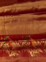 Maroon Red Tissue Kanchipuram saree- PBRIDEK4C