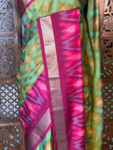 Green and Purple Handloom silk cotton saree - PBRMH3