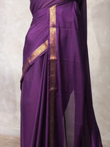 Violet Semi mysore crepe Silk Saree - PBRMJ3F