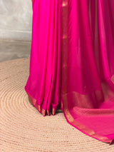 Magenta Semi mysore crepe Silk Saree - PBRMJ3E