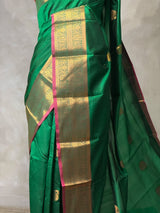 Green and Magenta semi kanchipuram soft silk saree - PSSN199L