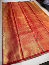 Red Tissue Kanchipuram saree- PBRIDEK12