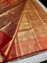Red Tissue Kanchipuram saree- PBRIDEK12