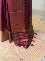 Deep maroon Viscose Silk Saree - PBRATH3E