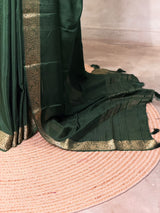 Bottle Green Green Pure Viscose Silk Saree - PBRATH4D