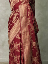 Maroon Banarasi georgette Saree - PBRFA1H