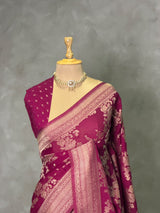 Wine Banarasi georgette Saree - PBRFA1G