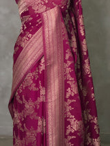 Wine Banarasi georgette Saree - PBRFA1G