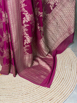 Wine Banarasi georgette Saree - PBRFA1G
