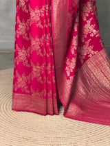 Rani Pink Banarasi georgette Saree - PBRFA1B