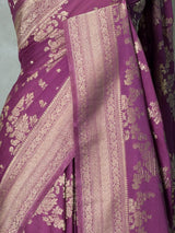 Dark Lavender Banarasi georgette Saree - PBRFA1F
