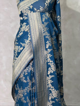 Teal Blue Banarasi georgette Saree - PBRFA1C