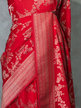 Red Banarasi georgette Saree - PBRFA1D