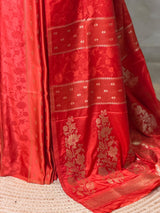 Orange Banarasi Satin silk Saree - PBRMM2H