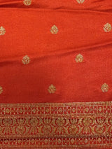 Orange Banarasi Satin silk Saree - PBRMM2H