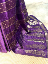 Violet Banarasi Satin silk Saree - PBRMM2G