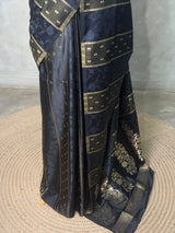 BlackPink Banarasi Satin silk Saree - PBRMM2B