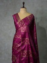 Dark wine Banarasi Satin silk Saree - PBRMM2C