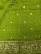 Parrot Green Banarasi Satin silk Saree - PBRMM2D