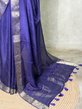 Bluish violet Pure Viscose Silk Saree - PBRATH4A