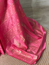 PeachishPink Banarasi Satin silk Saree - PBRMM2A