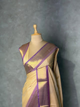 Pastal yellow semi banarasi Saree - PIH102