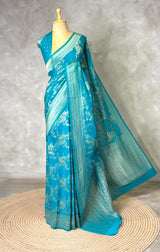 Blue Banarasi georgette Saree - PBRFA1I