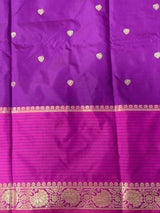 Purple semi banarasi Saree - PFAZ24A
