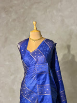Royal Blue Banarasi Satin silk Saree - PBRMM2J