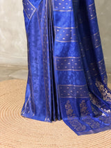 Royal Blue Banarasi Satin silk Saree - PBRMM2J