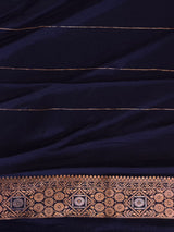 Dark Blue Banarasi Crape silk saree - PBRHC3B