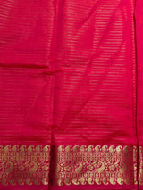 Peach and Rani pink semi banarasi silk saree- AISHN1B
