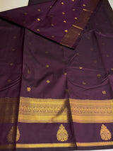 Deep Purple Semi kanchipuram silk saree- PSSRN1