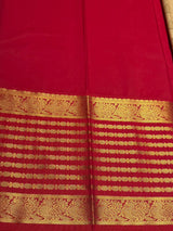 Sandal and reddish Pink Semi kanchipuram silk saree- PSSRN6