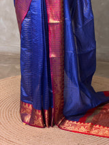 Royal blue semi banarasi silk saree- AISHN2G