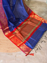 Royal blue semi banarasi silk saree- AISHN2G