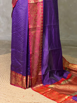 Violet semi banarasi silk saree- AISHN2D