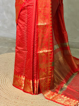 Maroon red semi banarasi silk saree- AISHN2B