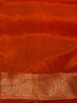Blue and Orange Banarasi viscose silk saree - PBRHD5A