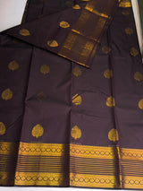Coffee brown Semi kanchipuram silk saree- PSSRN12