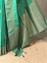 Emerald Green Semi Tusser silk saree- PBRMM3C