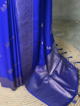 Royal Blue Semi Tusser silk saree- PBRMM3B