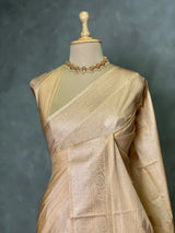 Sandal Semi Tusser silk saree- PBRMM3