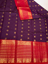 Violet and Reddish pink Semi kanchipuram silk saree- PSSRN14