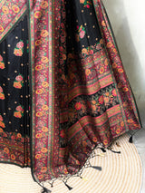 Black Pashmina silk Saree - PBRMM7