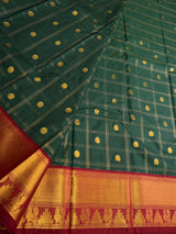 Dark green and Maroon Semi kanchipuram silk saree- PSSRN30