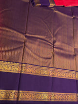Reddish Pinkand deep purple Semi kanchipuram silk saree- PSSRN32