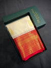 Sandal and red Semi kanchipuram silk saree- PSSRN36
