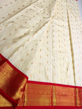 Sandal and red Semi kanchipuram silk saree- PSSRN38