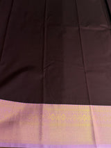 Brown and Pink Semi kanchipuram silk saree- PSSRN41